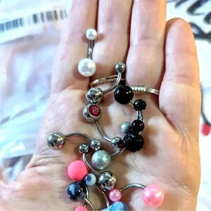 12-Pack Stainless Steel Belly Button Rings